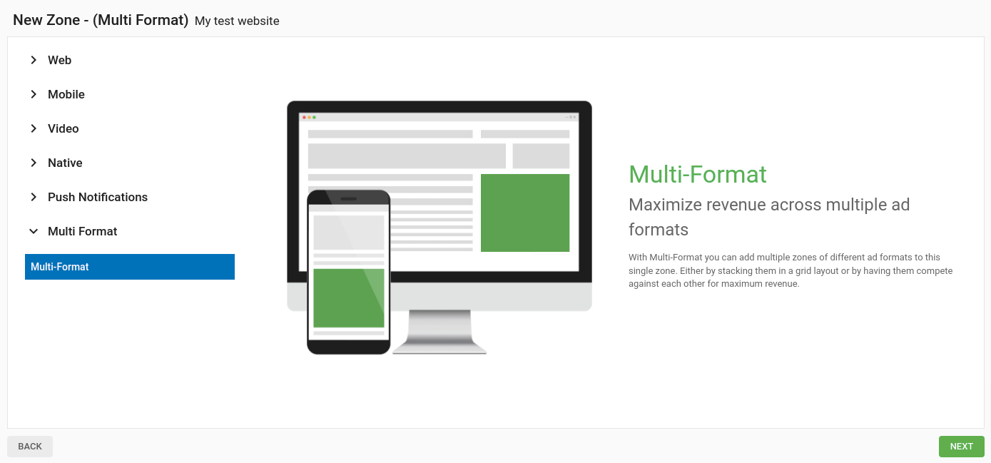 Multi-format zone