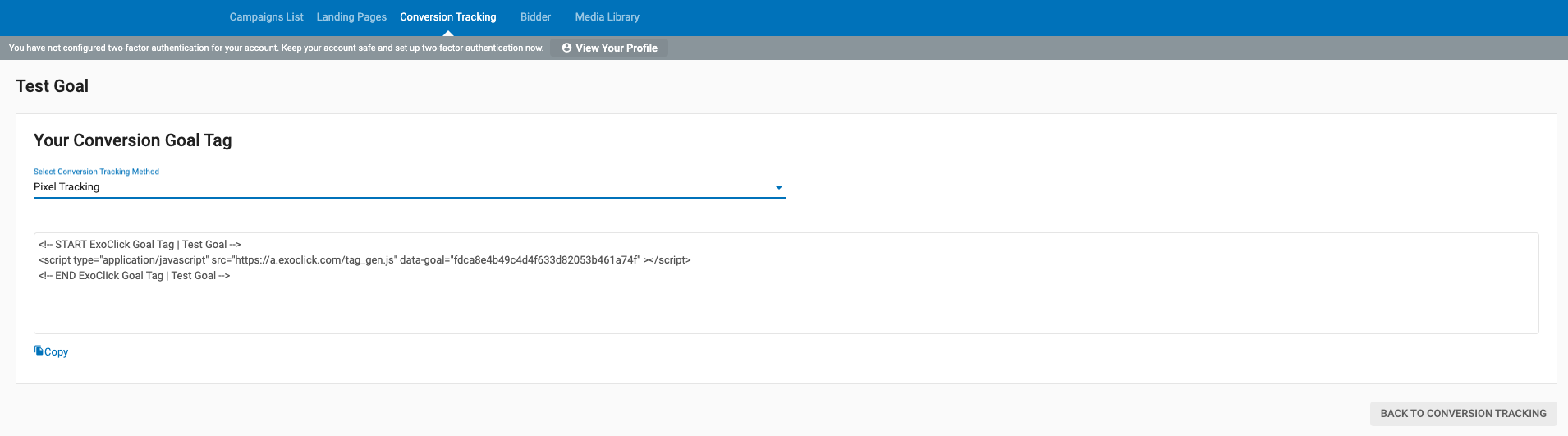 copying tracking pixel