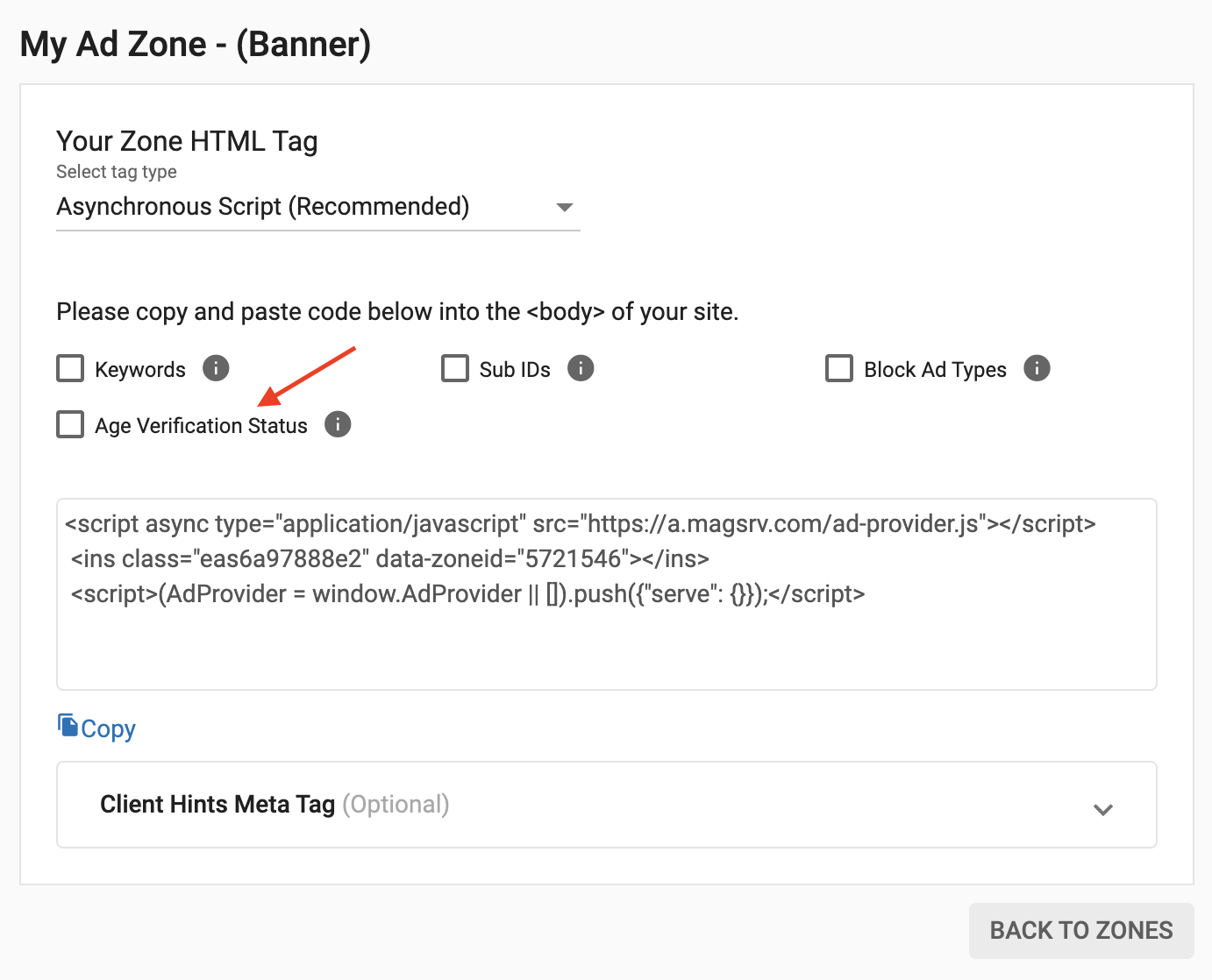 Age Verification Status