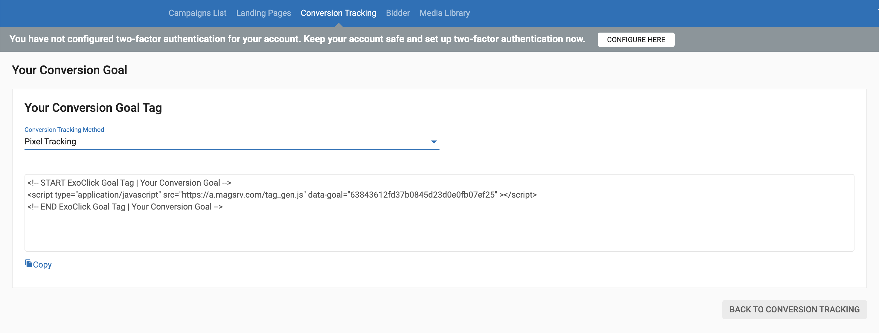 copying tracking pixel