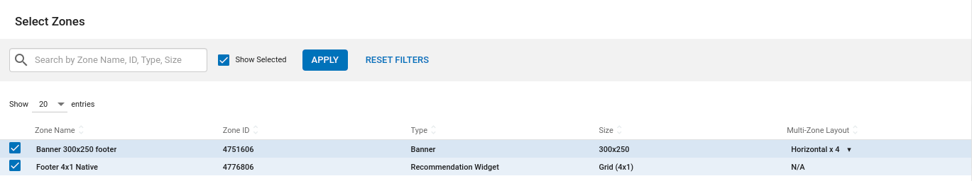 Multi-format setting