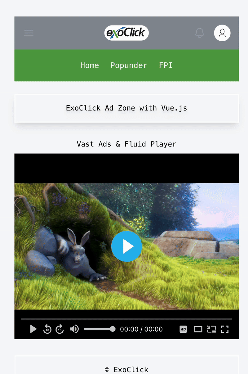 ExoClick Ad Zone Integration with Vue.js