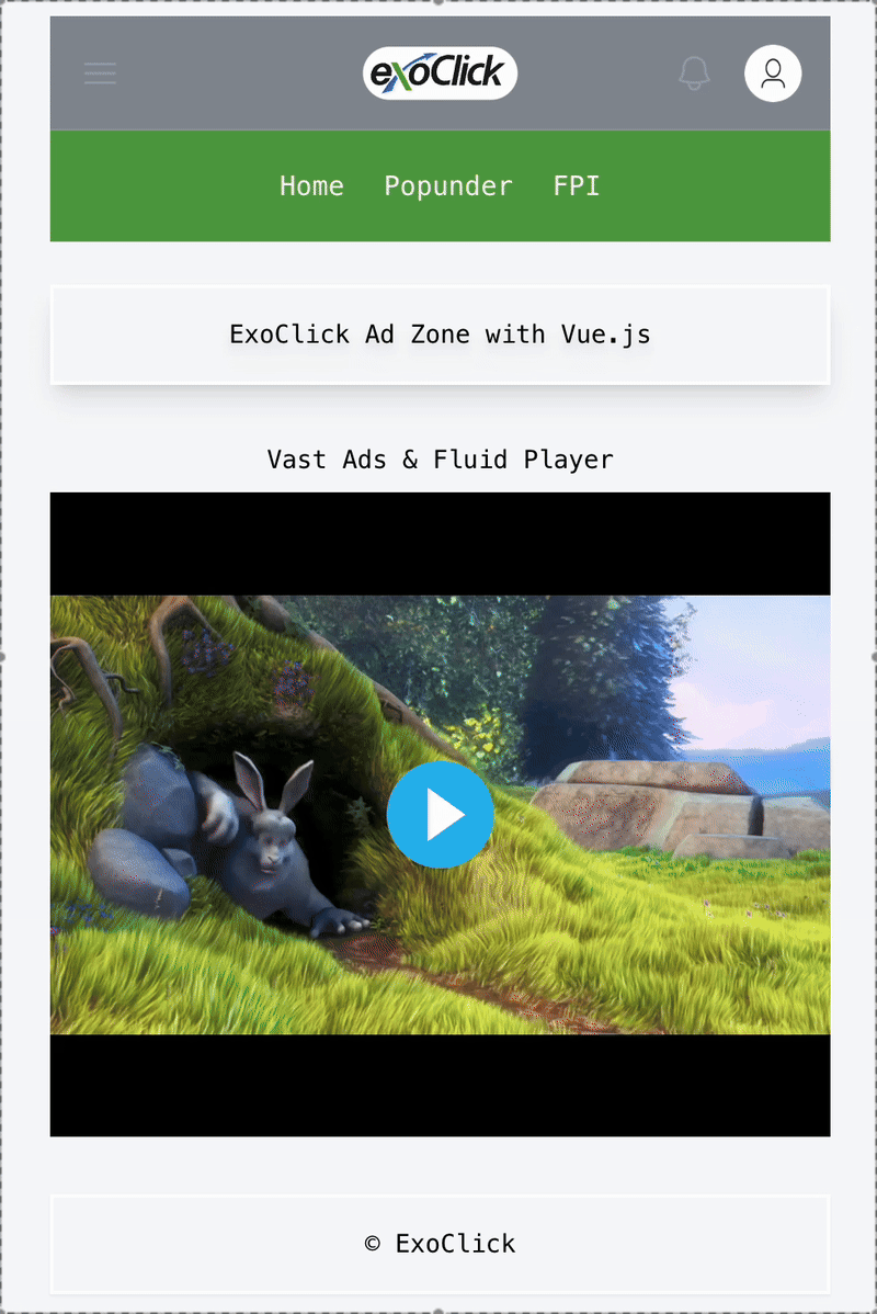 ExoClick Ad Zone Integration with Vue.js